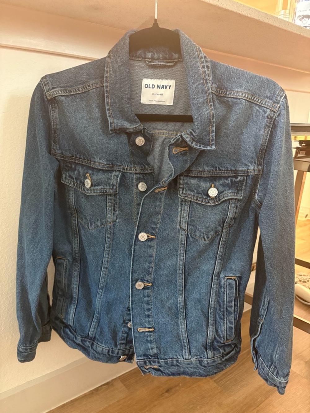 Old Navy Boys 14-16 Light Blue Denim Jacket with White Label GUC Jean Jacket